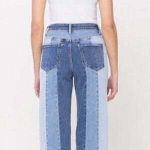 VERVET - High Rise Crop Step Hem Wide Leg Jeans